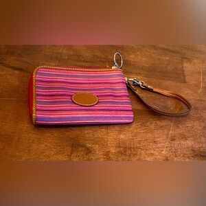 🔥Fossil Colorful Stripe Key Per id Wristlet🔥